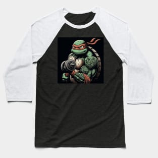 The Fitness Ninja Turtles with tattoo Baseball T-Shirt